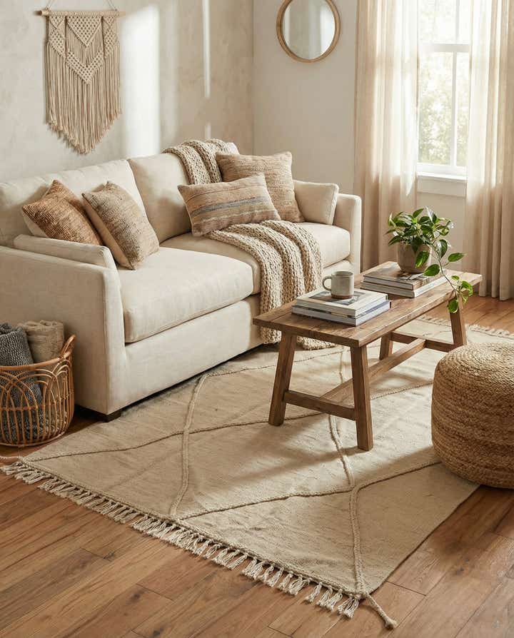 4' 1 x 6' Hand Knotted Moroccan Wool Rug