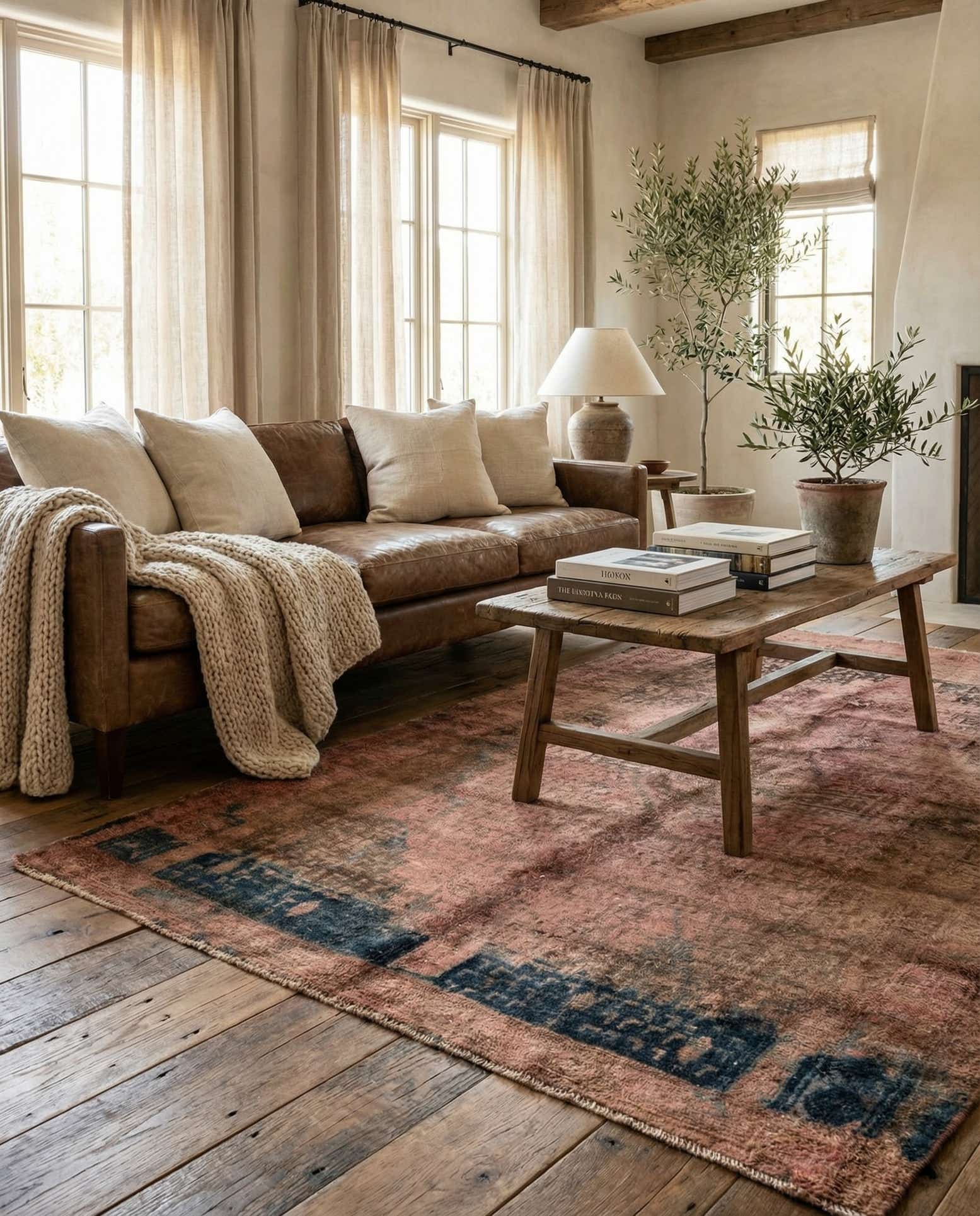 155cm x 220cm anudado a mano Ultra Vintage Alfombra Persa Lana