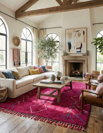 6' 10 x 9' 1 Hand Knotted Moroccan Wool Rug