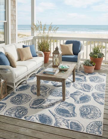 9' x 12' Easy-Clean Coastal Indoor / Outdoor Rug