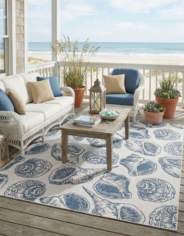 9' x 12' Easy-Clean Coastal Indoor / Outdoor Rug