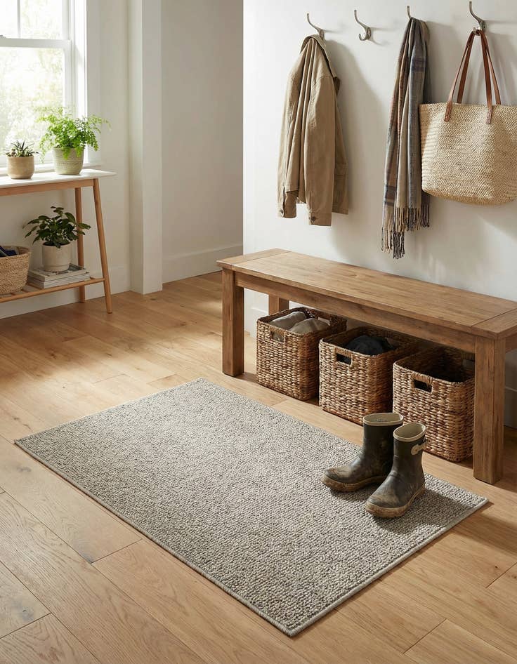 Detail image of 2' x 3' 1  Washable Solid Indoor / Outdoor Rug