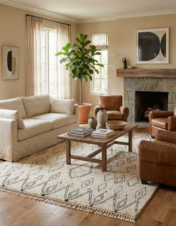 8' x 10' 2 Hand Knotted Moroccan Wool Rug