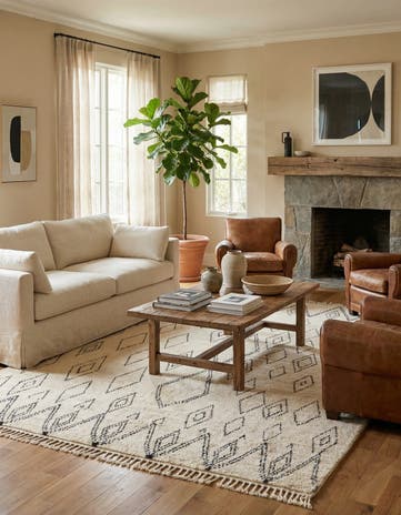 8' x 10' 2 Hand Knotted Moroccan Wool Rug