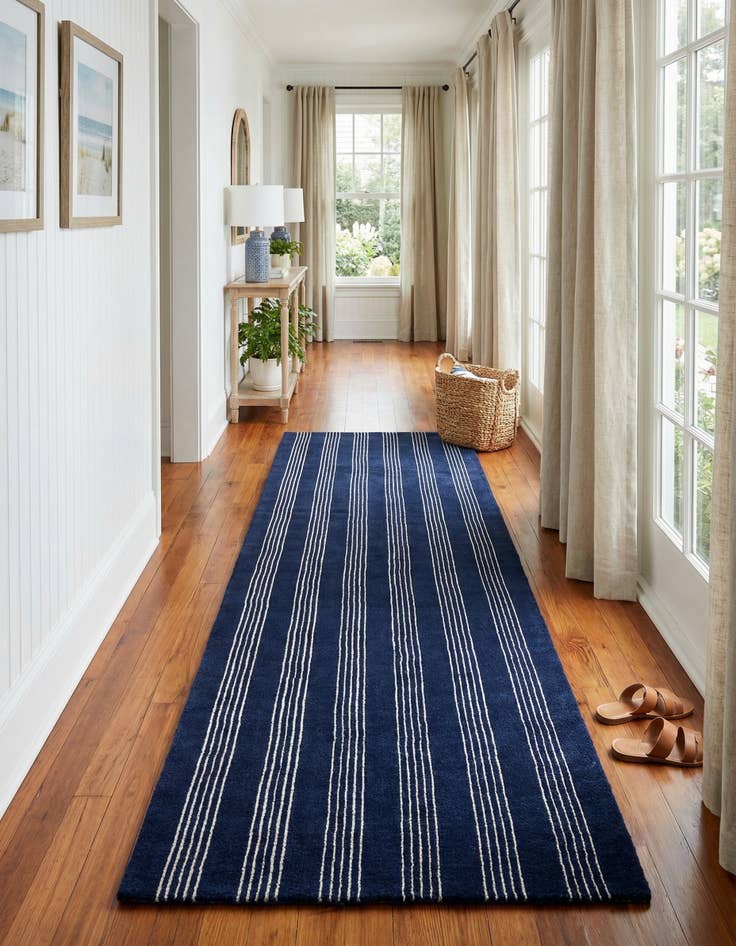 Detail image of 3' 3 x 12' Jill Zarin Striped Wool Runner Rug