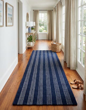 3' 3 x 12' Jill Zarin Striped Wool Runner Rug