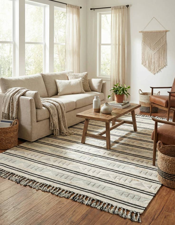 Detail image of 9' x 12'  Hand Woven Arizona Wool Rug