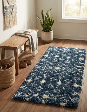 2' x 4' Moroccan Trellis Shag Runner Rug