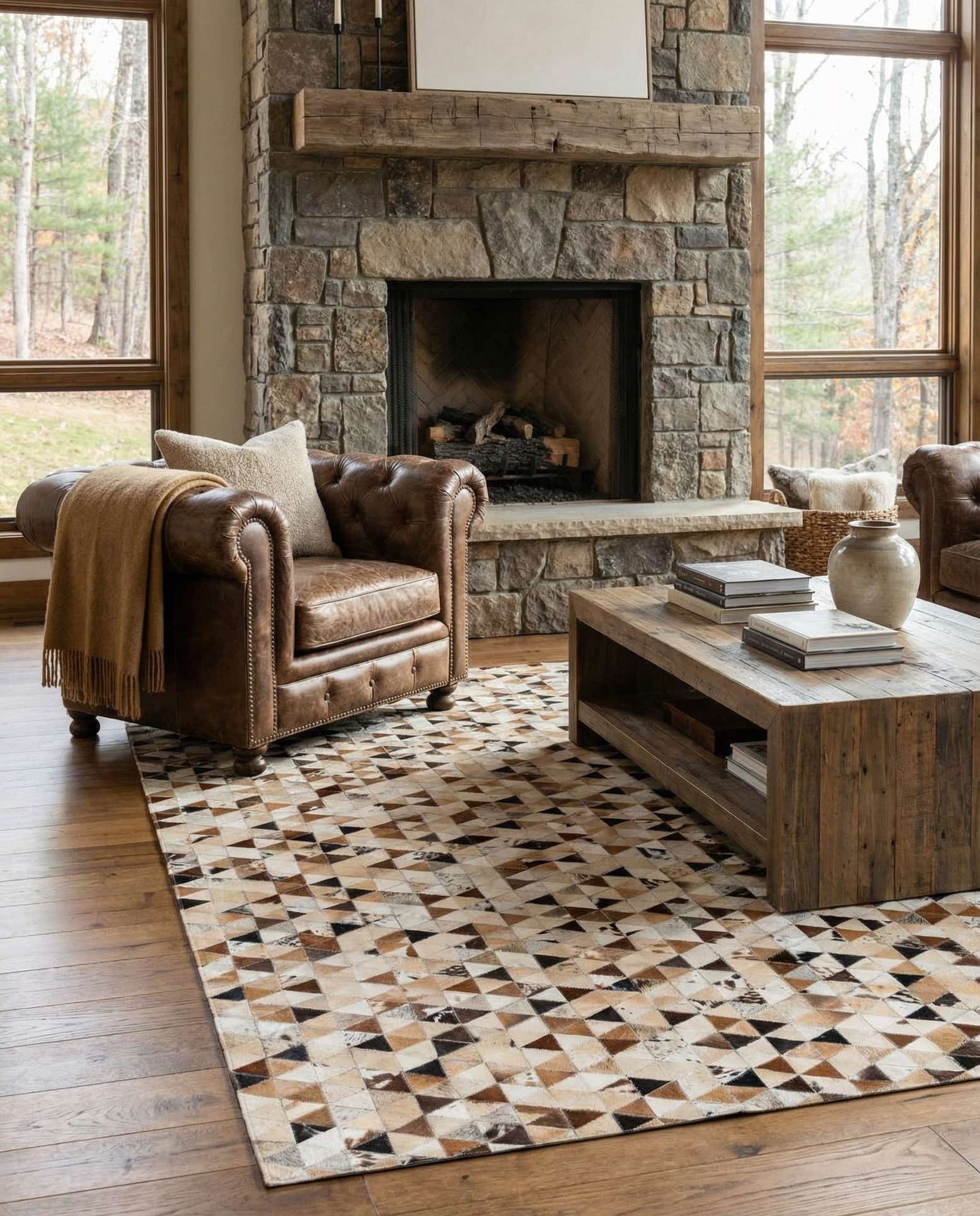 5' 1 x 7' 11 Cowhide Stocks Rug