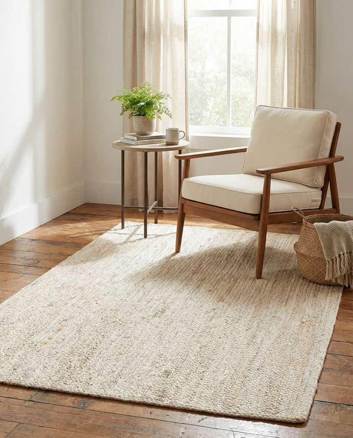 4' 1 x 6' 1 Handmade Braided Jute Rug