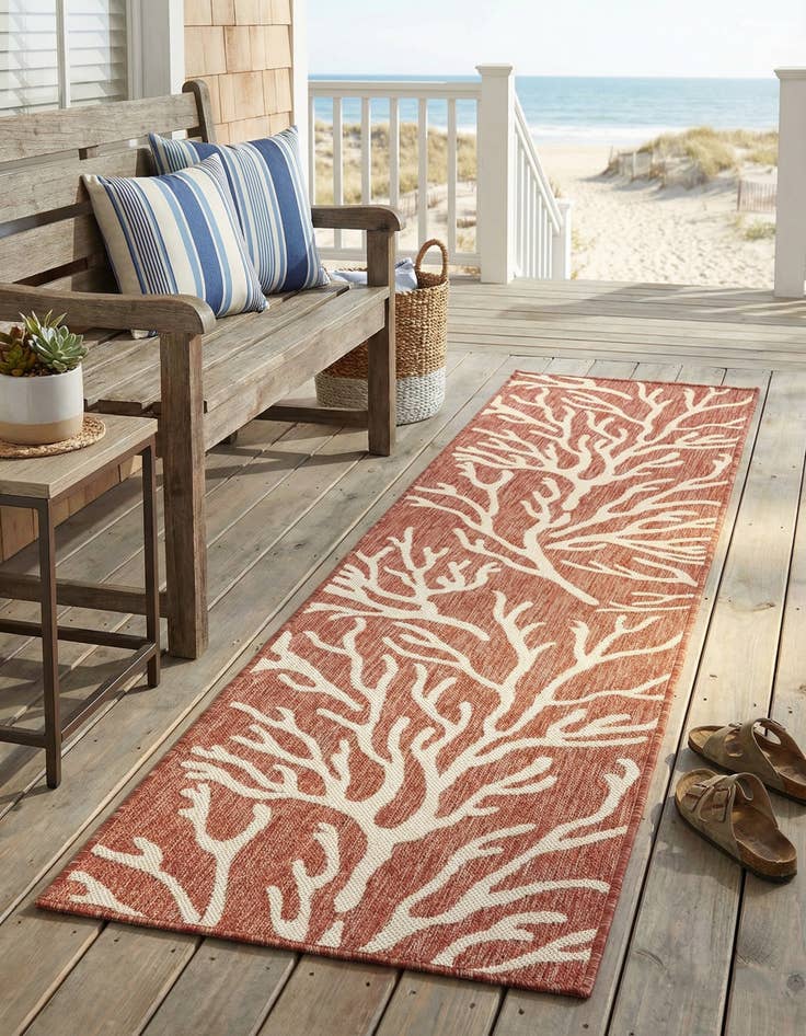 Detail image of 2' x 8'  Washable Coastal Indoor / Outdoor Runner Rug