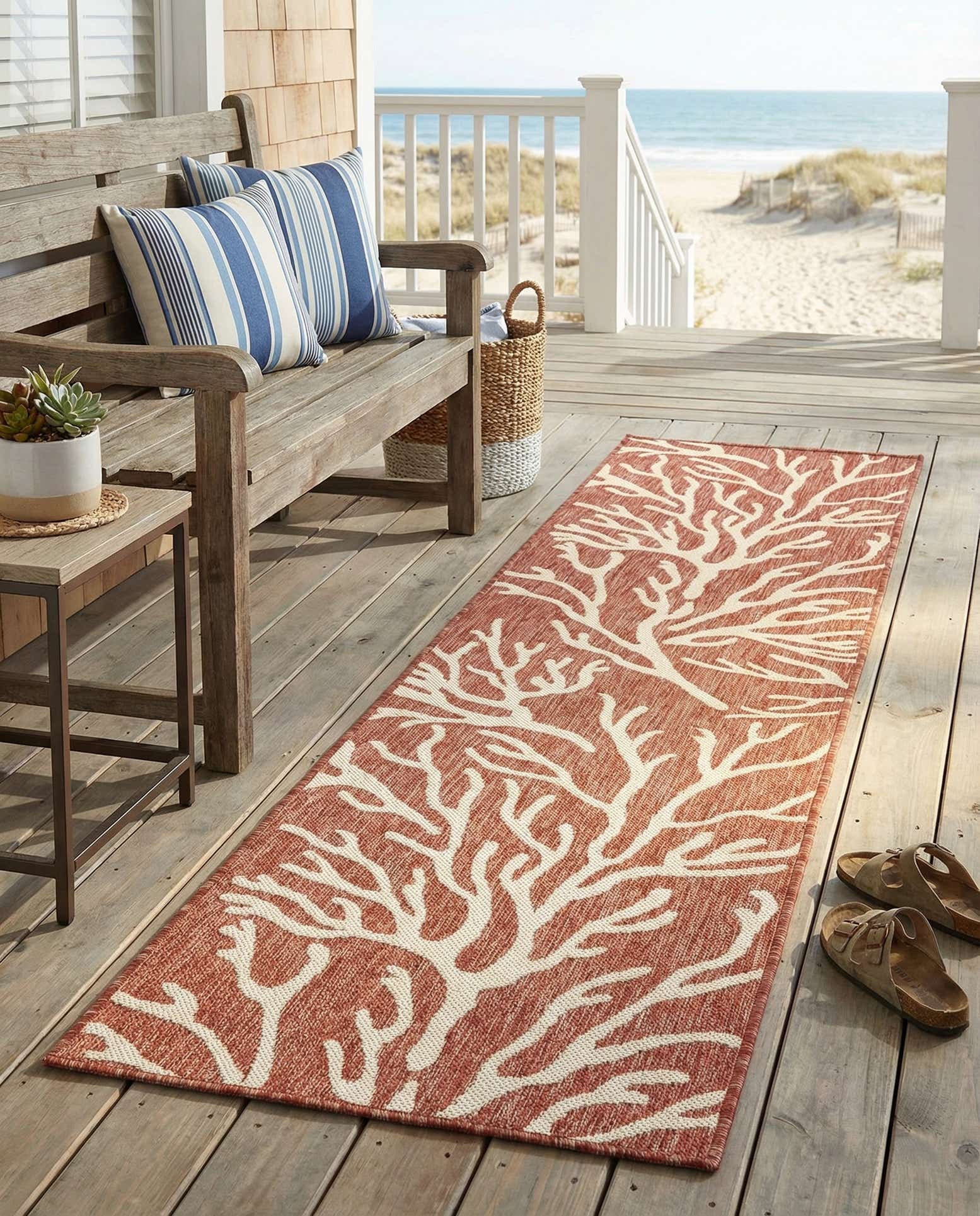 2' x 8' Easy-Clean Coastal Indoor / Outdoor Runner Rug