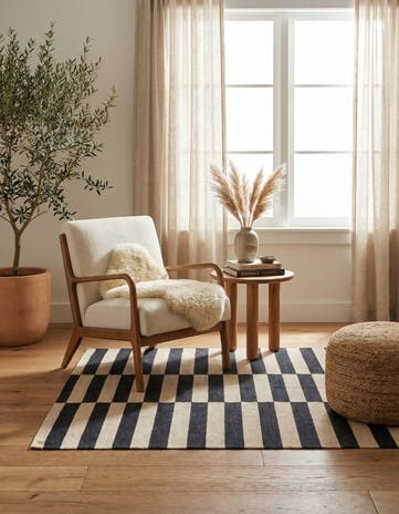 4' 3 x 5' 10 Hand Woven Kilim Modern Wool Rug