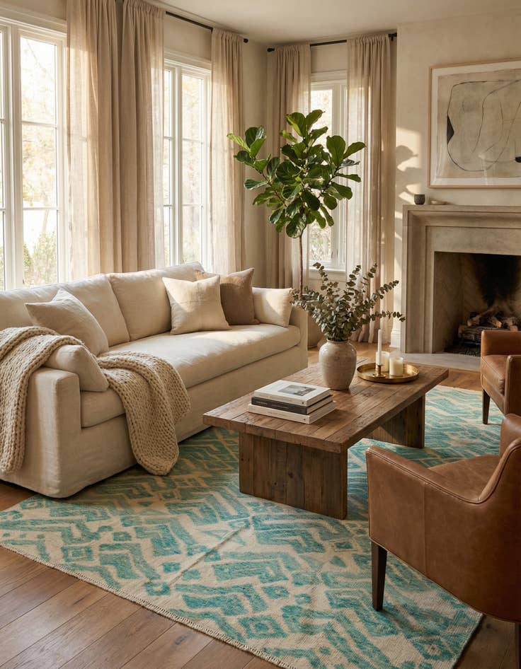 Detail image of 8' 2 x 10'  Hand Knotted Darya Wool Rug