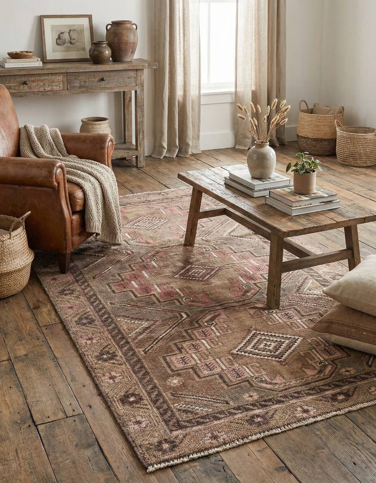 Detail image of  3' 4 x 6' 4  Hand Knotted Ultra Vintage Persian Wool Runner Rug