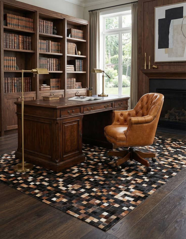 Detail image of 5' x 8' Cowhide Leather Rug