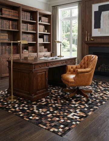 5' x 8' Cowhide Leather Rug