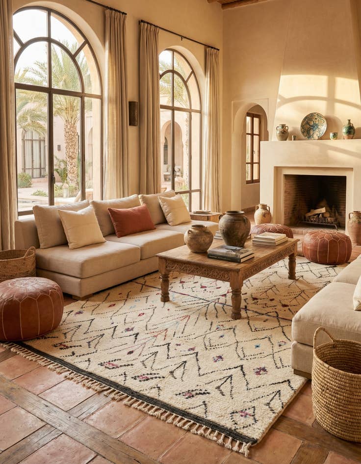 Detail image of 8' x 11' 3  Hand Knotted Moroccan Wool Rug