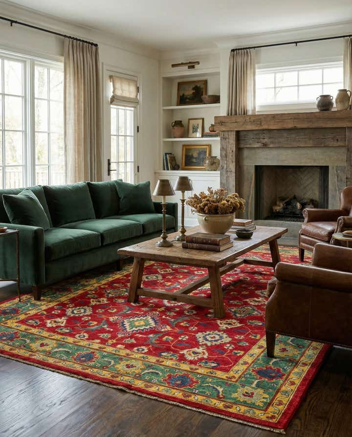 6' 7 x 9' 4 Hand Knotted Kazak Rug