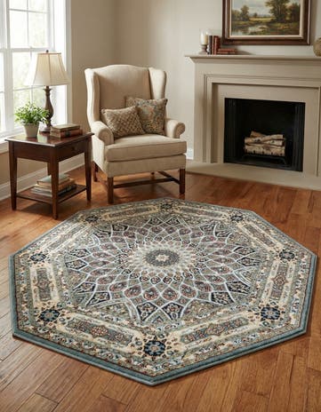 4' x 4' Nain Design Octagon Rug