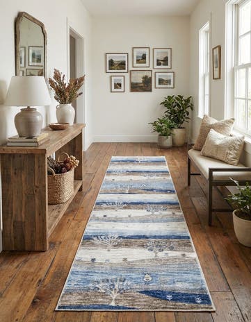 Blue Gray Gabbeh Runner Rug