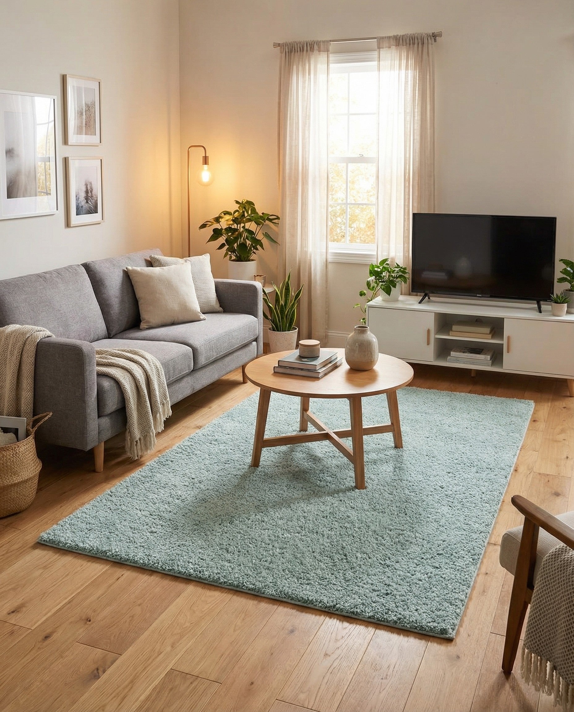  5' x 5' Soft Solid Shag Square Rug