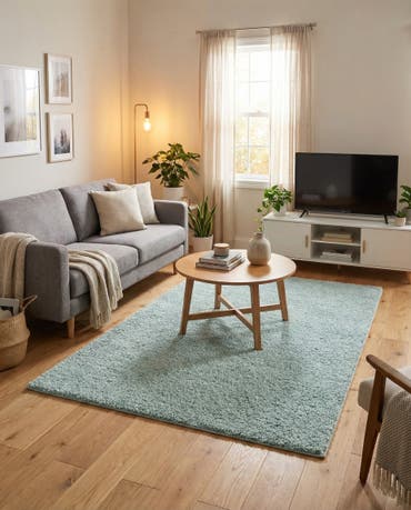  5' x 5' Soft Solid Shag Square Rug