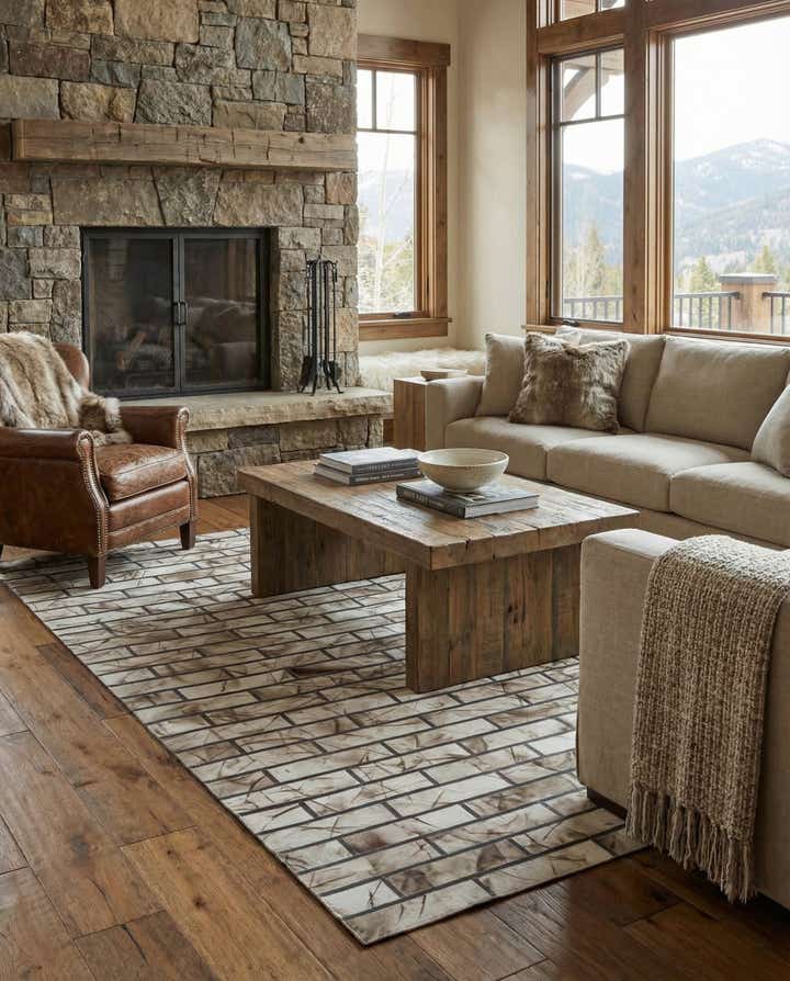 5' 2 x 8' 1 Cowhide - Patchwork Rug