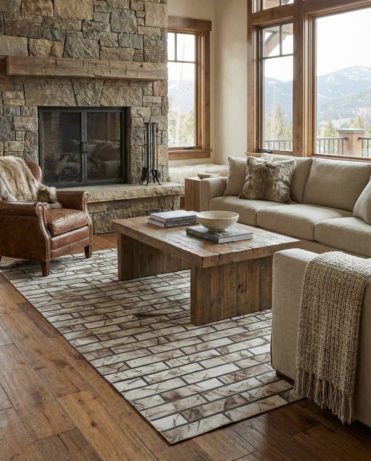 Detail image of 5' 2 x 8' 1 Cowhide - Patchwork Rug