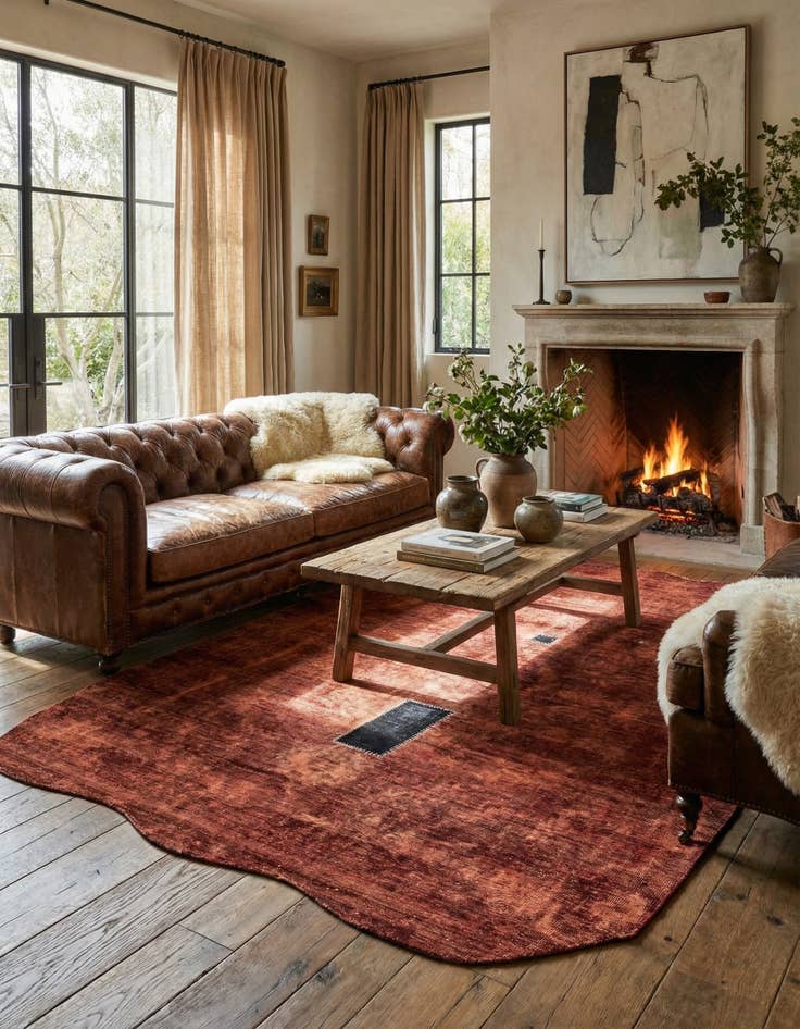 Detail image of  5' 9 x 8' 4  Hand Knotted Ultra Vintage Persian Wool Rug