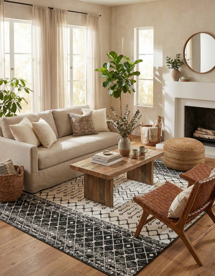 Detail image of  10' x 13' Moroccan Trellis Rug