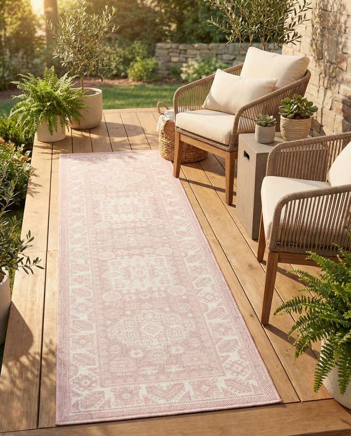 2' x 8' Easy-Clean Aztec Indoor / Outdoor Runner Rug