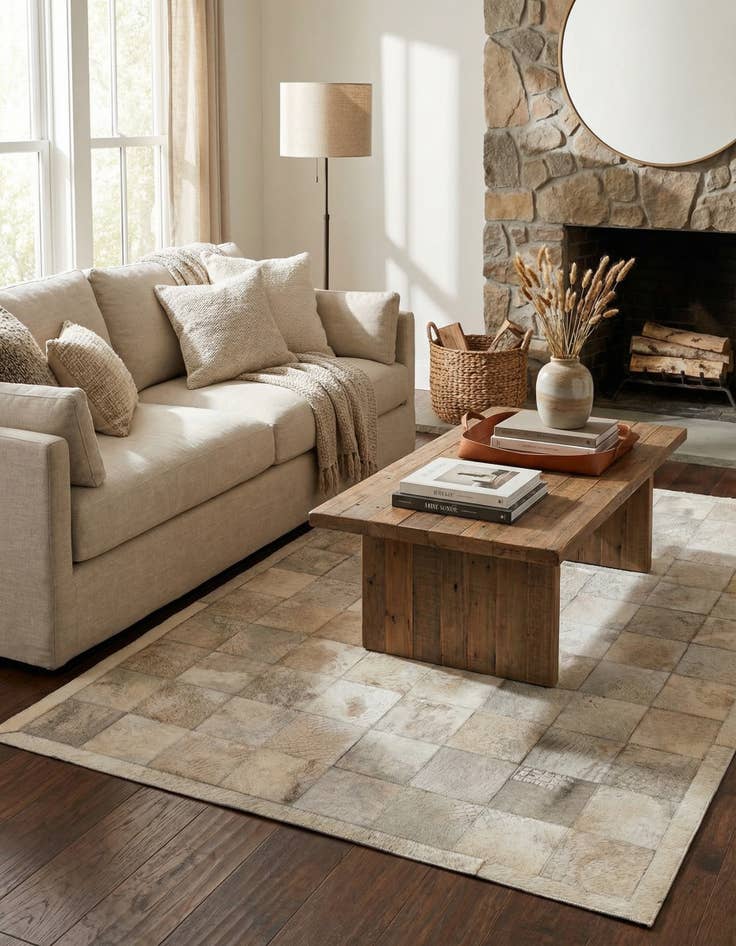 Detail image of 4' 5 x 6' 5 Cowhide - Patchwork Rug