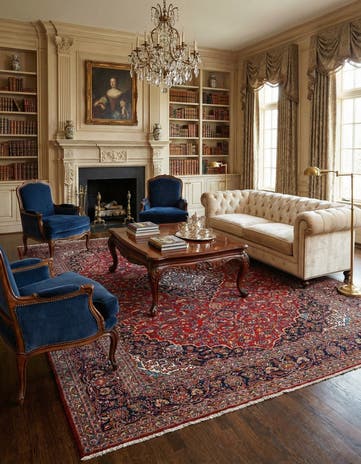 9' 11 x 12' 7 Kashan Wool Rug