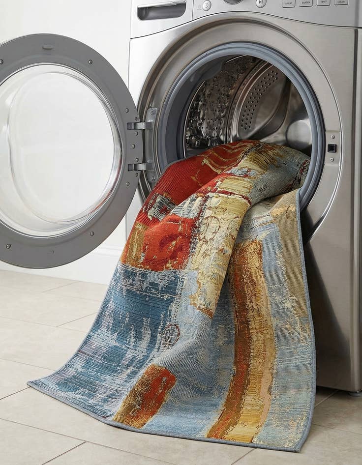 Detail image of 4' x 6'  Washable Modern Indoor / Outdoor Rug