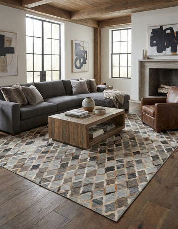 8' 1 x 9' 10 Cowhide - Patchwork Rug