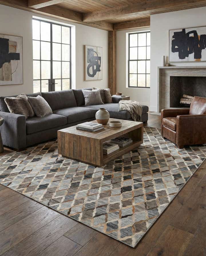 8' 1 x 9' 10 Cowhide - Patchwork Rug
