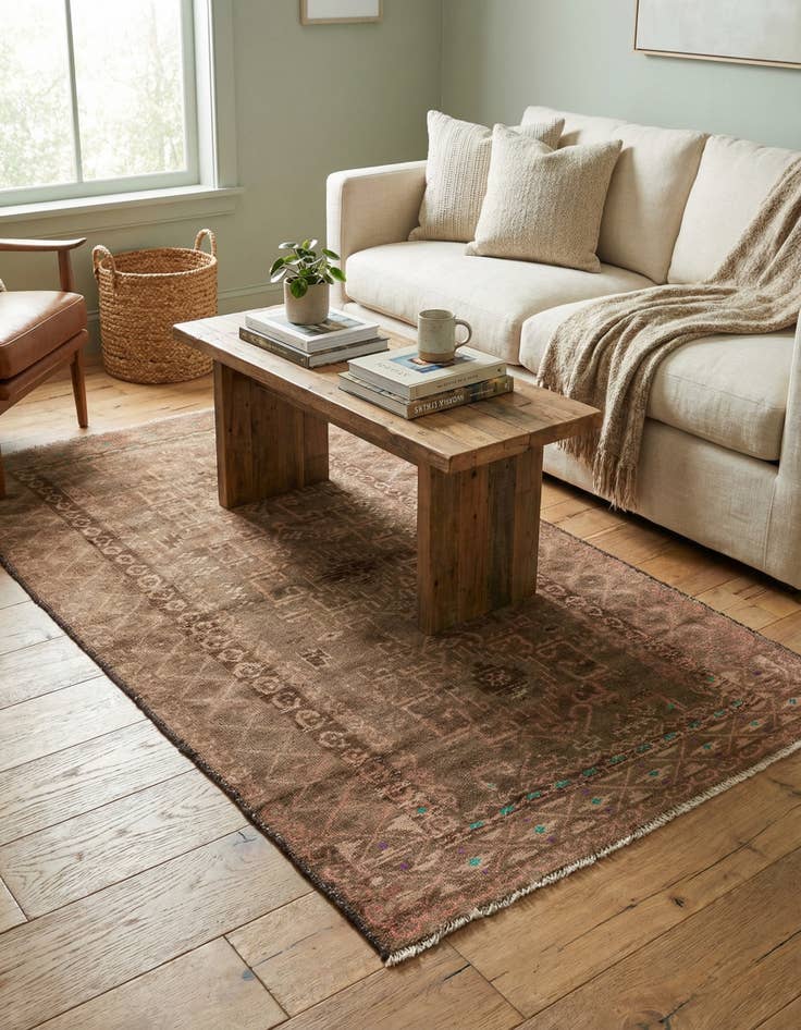 Detail image of 3' 3 x 6' 2  Hand Knotted Ultra Vintage Persian Wool Rug