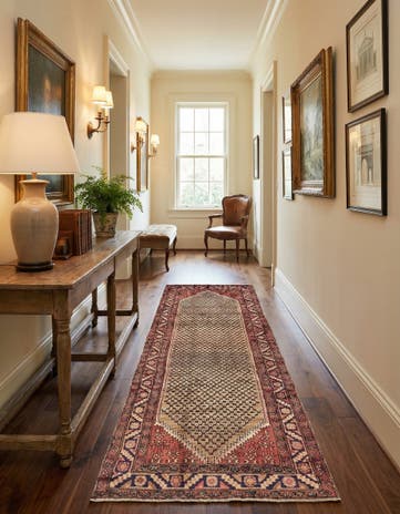 3' 8 x 9' 11 Hand Knotted Koliaei Persian Wool Runner Rug