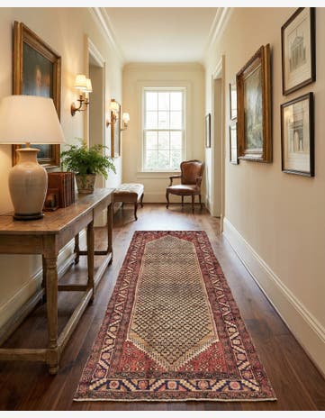 3' 8 x 9' 11 Hand Knotted Koliaei Persian Wool Runner Rug