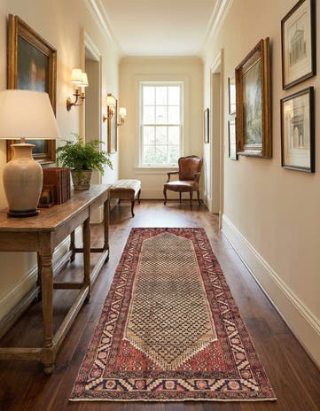 3' 8 x 9' 11 Hand Knotted Koliaei Persian Wool Runner Rug