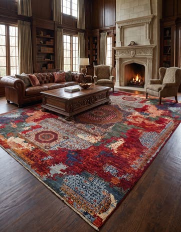 10' 4 x 12' 9 Hand Knotted Mamluk Ziegler Rug
