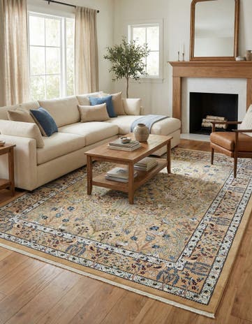 Beige Nain Design Rug