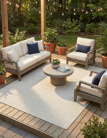 7' 10 x 10' Easy-Clean Solid Indoor / Outdoor Rug