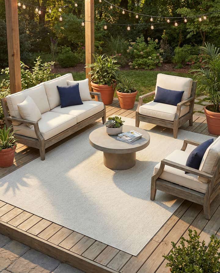 7' 10 x 10' Easy-Clean Solid Indoor / Outdoor Rug
