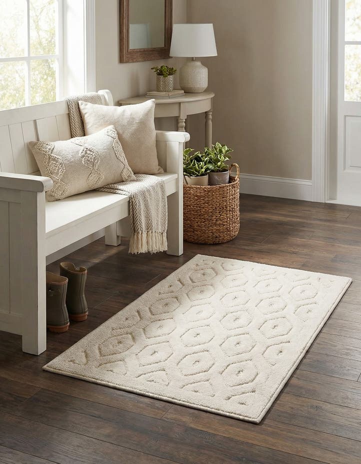 2' x 3' Easy-Clean Trellis Textured Indoor...