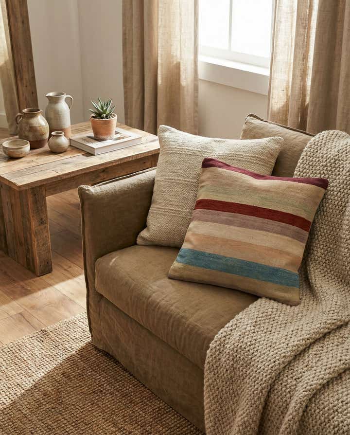 2' 5 x 2' 5 Hand Woven Pillow Wool Square Rug