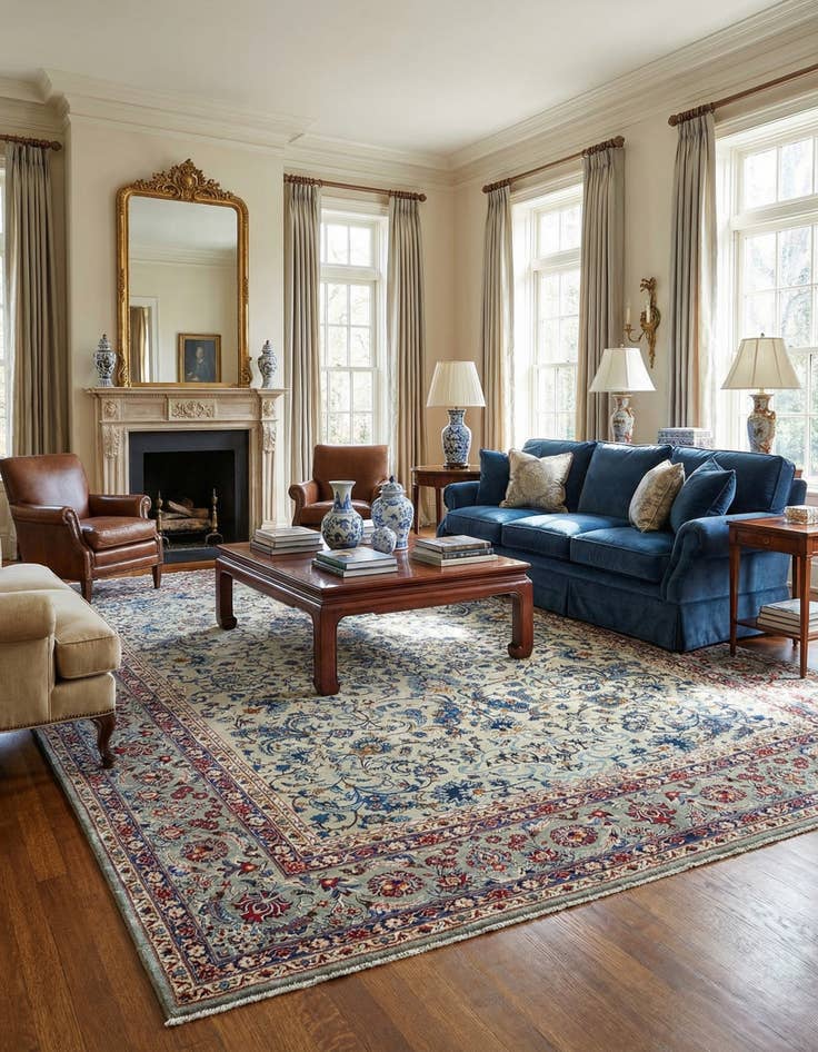 Detail image of 10' 1 x 13' 3 Kashan Wool Rug