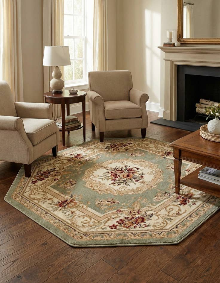 Detail image of  5' 3 x 5' 3 Chateau Octagon Rug