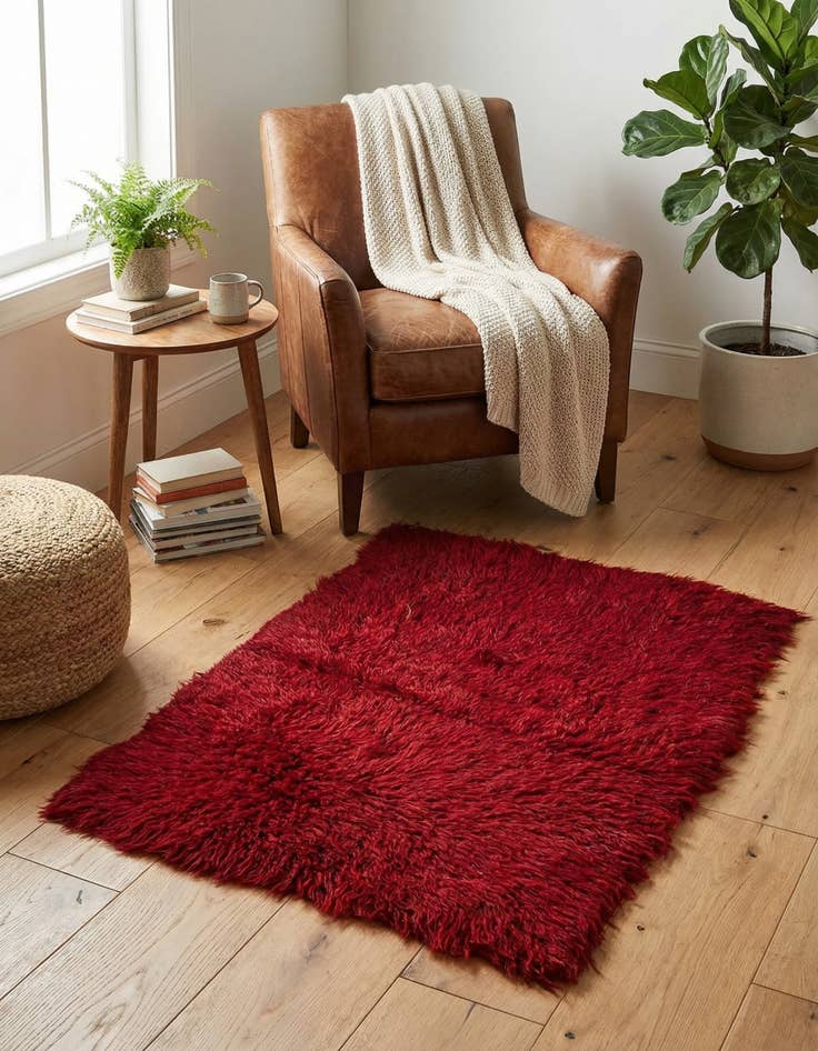 Detail image of 2' 2 x 2' 9  Hand Knotted Moroccan Wool Rug